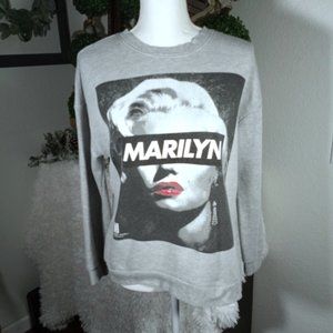 FOREVER 21 GRAY MARILYN MONROE PULLOVER SZ.S EUC